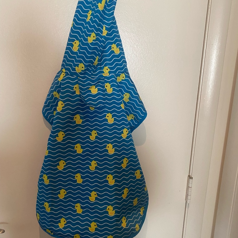 Blue Rubber Duck Print dog raincoat